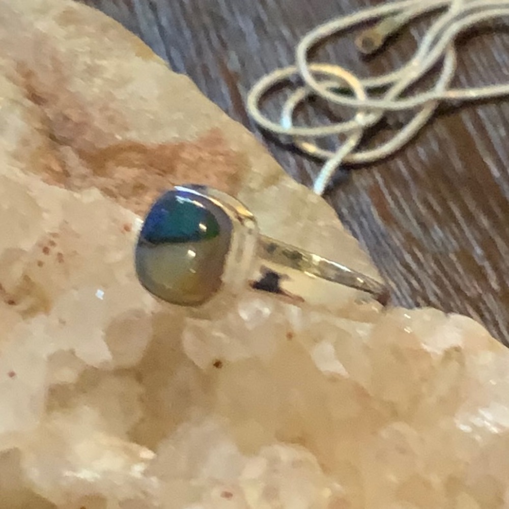 STERLING OPAL 925 STERLING SILVER RING, SIZE 7